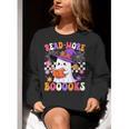 Read More Books Ghost Reading Book Teacher Halloween Women Crewneck Sweatshirt, funny gift