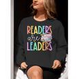 Readers Are Leaders Reading Book Lovers Teacher Women Kids Women Crewneck Sweatshirt, funny gift