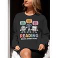 Reading Beats Everything Teacher Rock Paper Scissors Women Crewneck Sweatshirt, funny gift