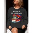 Reading Is My Super Power Superhero Best English Teacher Women Crewneck Sweatshirt, Super Teacher Sweatshirts, English Teacher Sweatshirts, funny gift