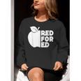 Red For Ed Teacher Support Public Education For Men Women Kids Women Crewneck Sweatshirt, funny gift Red For Ed Teacher Support Public Education For Men Women Kids Women Crewneck Sweatshirt, funny gift