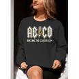 Retro Abcd Teacher Novelty Back To School Teacher Women Crewneck Sweatshirt, funny gift