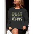 Retro Back To School Women Old Camo Pre-K Teacher Women Crewneck Sweatshirt, funny gift Retro Back To School Women Old Camo Pre-K Teacher Women Crewneck Sweatshirt, funny gift
