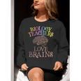 Retro BIOLOGY TEACHERS LOVE BRAINS This Is My Scary STEM Women Crewneck Sweatshirt, funny gift