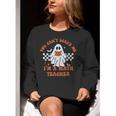 Retro You Can't Scare Me I'm A Math Teacher Cute Ghost Women Women Crewneck Sweatshirt, funny gift