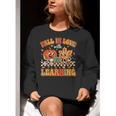 Retro Fall In Love With Learning Autumn Pumpkin Teachers Women Crewneck Sweatshirt, funny gift