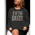 Retro Fifth Grade Dream Team Groovy Teacher Back To School Men Women Girls Kids Women Crewneck Sweatshirt, Groovy Teacher Sweatshirts, funny gift