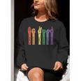 Retro Be Kind ASL Deaf Teacher Sign Language Gay Pride Women Crewneck Sweatshirt, funny gift Retro Be Kind ASL Deaf Teacher Sign Language Gay Pride Women Crewneck Sweatshirt, funny gift