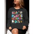 Retro Play Is Learning Kindergarten Teacher Team Women Women Crewneck Sweatshirt, funny gift