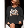 Retro Sunset Fifth Grade Teacher & Student Back To School Women Crewneck Sweatshirt, funny gift