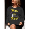 School Math Teacher Halloween 2022 Trig Or Treat Shirt Women Crewneck Sweatshirt, funny gift School Math Teacher Halloween 2022 Trig Or Treat Shirt Women Crewneck Sweatshirt, funny gift