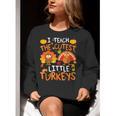 School Thankful I Teach The Cutest Little Turkeys Thanksgiving Teacher Women Crewneck Sweatshirt, funny gift School Thankful I Teach The Cutest Little Turkeys Thanksgiving Teacher Women Crewneck Sweatshirt, funny gift