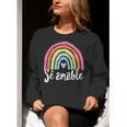 Sé Amable Spanish Bilingual Teacher Be Kind Boho Rainbow Women Crewneck Sweatshirt, funny gift Sé Amable Spanish Bilingual Teacher Be Kind Boho Rainbow Women Crewneck Sweatshirt, funny gift