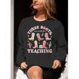 These Boots Are Made For Teaching Western Cowgirl Teacher Women Crewneck Sweatshirt, funny gift