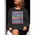 Sped Caffeinate Advocate Laminate Educate Teacher Women Crewneck Sweatshirt, funny gift Sped Caffeinate Advocate Laminate Educate Teacher Women Crewneck Sweatshirt, funny gift