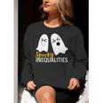 Spooky Ghost Inequalities Halloween Math Teacher Women Crewneck Sweatshirt, funny gift