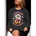 I Survived 67 Days Of School Groovy Retro Teachers Girls Women Crewneck Sweatshirt, funny gift