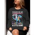 T Rex Dinosaur Unicorn Teachers Are Like Unicornasaurus Rex Women Crewneck Sweatshirt, funny gift