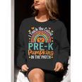 I Teach The Cutest Pre-K Pumpkin Teacher Student Halloween Women Crewneck Sweatshirt, funny gift