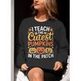 I Teach The Cutest Pumpkins Tshirt Halloween Teacher Women Crewneck Sweatshirt, funny gift