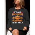 I Teach The Cutest Pumpkins In The Patch Halloween Teacher Women Crewneck Sweatshirt, funny gift