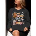 I Teach The Cutest Pumpkins In The Patch Halloween Teacher Women Crewneck Sweatshirt, funny gift