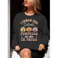 I Teach The Cutest Pumpkins In The TK Patch TK Teacher Fall Women Crewneck Sweatshirt, funny gift