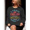 I Teach English Because Math Teachers Need Heroes Too Women Crewneck Sweatshirt, English Teacher Sweatshirts, funny gift