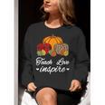 Teach Love Inspire Autumn Fall Plaid Leopard Pumpkin Teacher For Men Women Kids Women Crewneck Sweatshirt, funny gift