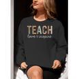 Teach Love Inspire Leopard Back To School Cute Teacher Men Women Girls Kids Women Crewneck Sweatshirt, funny gift
