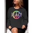Teach Peace For Teachers And Educators Counselor Women Crewneck Sweatshirt, funny gift