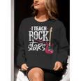 I Teach Rock Stars Music Teacher Guitar Player Women Crewneck Sweatshirt, funny gift