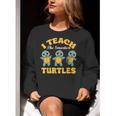 I Teach The Smartest Turtles Thanksgiving Proud Teacher Job Women Crewneck Sweatshirt, funny gift