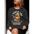 I Teach The Sweetest Duckies Teacher Rubber Duck Teaching Women Crewneck Sweatshirt, funny gift