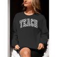 Teach Teacher Checkered First Day Of School Back To School Women Crewneck Sweatshirt, funny gift Teach Teacher Checkered First Day Of School Back To School Women Crewneck Sweatshirt, funny gift