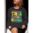 This Teacher 80s 90s Teachers's Day Glows Last Day Of School Women Crewneck Sweatshirt, 90s Teacher Sweatshirts, funny gift This Teacher 80s 90s Teachers's Day Glows Last Day Of School Women Crewneck Sweatshirt, 90s Teacher Sweatshirts, funny gift