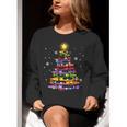 Teacher Crayon Christmas Tree Lights Student School Xmas Women Crewneck Sweatshirt, funny gift Teacher Crayon Christmas Tree Lights Student School Xmas Women Crewneck Sweatshirt, funny gift