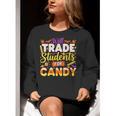 Teacher Cute Will Trade Students For Candy Halloween Costume Women Crewneck Sweatshirt, funny gift