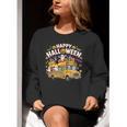 Teacher Halloween School Bus Driver Cute Ghost Witch Party Women Crewneck Sweatshirt, funny gift
