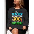 My Teacher Survived 100 Days Of Me Dab 100 Days Of School For Men Women Kids Women Crewneck Sweatshirt, funny gift My Teacher Survived 100 Days Of Me Dab 100 Days Of School For Men Women Kids Women Crewneck Sweatshirt, funny gift
