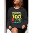My Teacher Survived 100 Days Of Me Women Crewneck Sweatshirt, funny gift