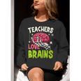 Teachers Love Brains Skeleton Halloween Teacher Funny Women Crewneck Sweatshirt, funny gift Teachers Love Brains Skeleton Halloween Teacher Funny Women Crewneck Sweatshirt, funny gift