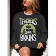 Teachers Love Zombie Teacher Halloween Fun Women Crewneck Sweatshirt, funny gift