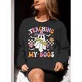 Teaching My Boos Ghost Teacher Cute Groovy Halloween Teacher Women Crewneck Sweatshirt, Groovy Teacher Sweatshirts, funny gift Teaching My Boos Ghost Teacher Cute Groovy Halloween Teacher Women Crewneck Sweatshirt, Groovy Teacher Sweatshirts, funny gift