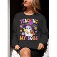 Teaching My Boos Teacher Ghost Teach Halloween Teacher Women Crewneck Sweatshirt, funny gift