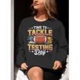 Test Day State Football Tackle Testing Day Sports Teacher Women Crewneck Sweatshirt, funny gift