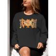 Thanksgiving Turkey Teach Thankful Teacher Girly Bow Women Women Crewneck Sweatshirt, funny gift