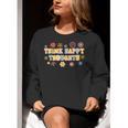 Think Happy Thoughts Teens Spring Positive Message Teachers For Men Women Girls Kids Women Crewneck Sweatshirt, funny gift