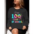 Tie Dye Happy 100th Day Of School Teacher Student 100 Days Women Crewneck Sweatshirt, funny gift Tie Dye Happy 100th Day Of School Teacher Student 100 Days Women Crewneck Sweatshirt, funny gift