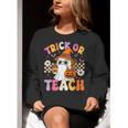 Trick Or Teach Cute Ghost Coffee Pumpkins Halloween Teacher Women Crewneck Sweatshirt, funny gift Trick Or Teach Cute Ghost Coffee Pumpkins Halloween Teacher Women Crewneck Sweatshirt, funny gift